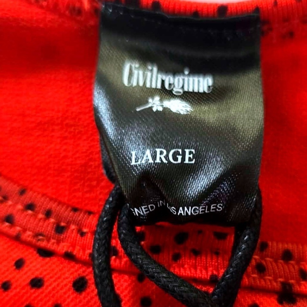 Civil Regime Red Chaos Kelly Seamless Long Sleeve Crop Top Large - Picture 3 of 8